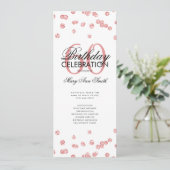 60誕生日プログラムバラ金ゴールドグリッター（メニュー付き） 招待状 (スタンド正面)