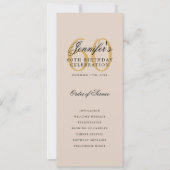 60誕生日プログラム金ゴールドサンキューシャンパン 招待状 (正面)