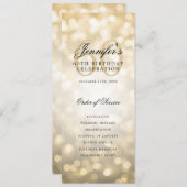 60誕生日プログラム金ゴールド《写真》ぼけ味メニュー+ありがとうございます 招待状 (正面/裏面)