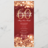 60誕生日プログラムGlam Lights金ゴールド赤(メニュー付き) プログラム (正面)