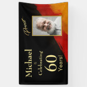 60誕生日プロ名、年齢+写真 横断幕 (縦)