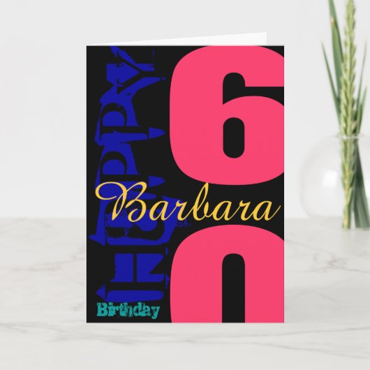 60誕生日ポップ・アートのグリーティングカード カード (正面)