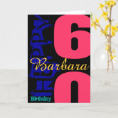 60誕生日ポップ・アートのグリーティングカード カード (黄色い花)