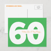 60誕生日マイルストーンのハッピーポストカード – 緑 ポストカード (正面/裏面)