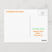 60誕生日マイルストーンのハッピーポストカード – 緑 ポストカード (裏面)