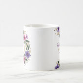 60誕生日マグ – フローラリースと金ゴールド番号 コーヒーマグカップ (中央)