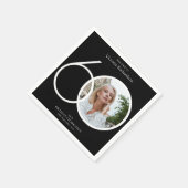 60誕生日ミニマル白黒カスタム写真 スタンダードカクテルナプキン (角)