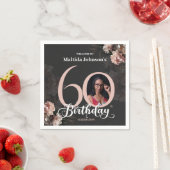 60誕生日ムーディフローラピンクカスタムの写真 スタンダードカクテルナプキン (インサイチュ)