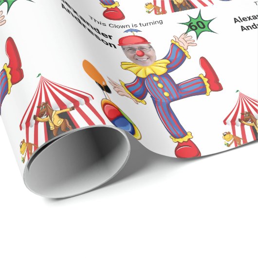 60誕生日メンズニューおもしろいピエロエピックアメージング ラッピングペーパー (ロールコーナー)