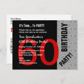 60誕生日モダンスタイルレッドブラックグレーV01 ポストカード (正面/裏面)