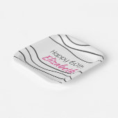 60誕生日モダンピンクブラック紙プレート ペーパープレート (傾斜あり)