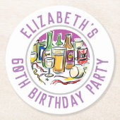 60誕生日ラウンド紙コースター ラウンドペーパーコースター (正面)