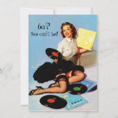 60誕生日レコード音楽ノートのピン留め 招待状 (正面)