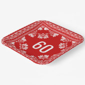 60誕生日レッドバンダナ ペーパープレート (傾斜あり)