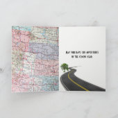 60誕生日レッドレトロトラックの地図 カード (内部)