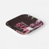 60誕生日ワイン&バルーンパーソナライズされた ペーパープレート (傾斜あり)