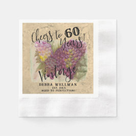 60誕生日ヴィンテージワインカントリーをテーマ 縁ありカクテルナプキン