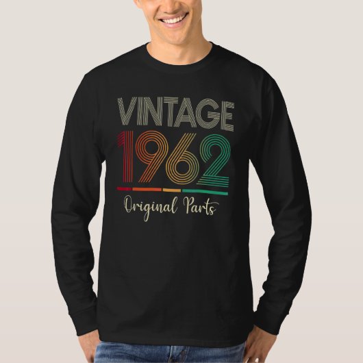 60誕生日ヴィンテージ1962年誕生日1962元 Tシャツ (正面)