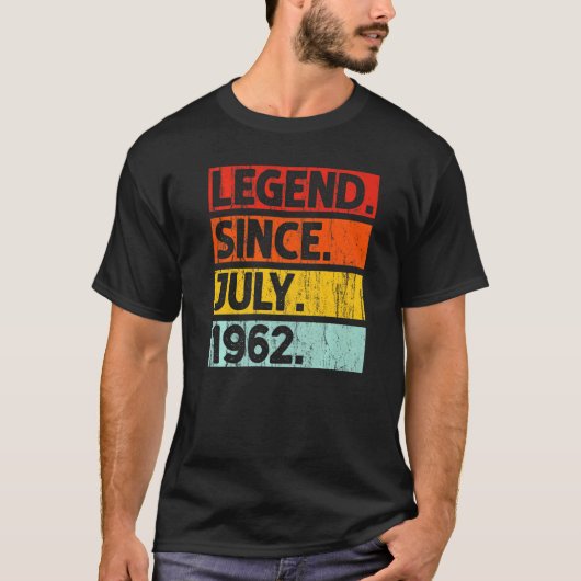 60誕生日伝説1962年7月以来60歳 Tシャツ (正面)
