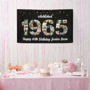 60誕生日写真コラージュ1965年設立 横断幕