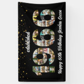 60誕生日写真コラージュ1966年設立 横断幕 (縦)