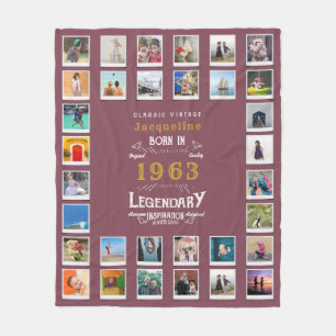 60誕生日写真テンプレートマザー祖母Fl フリースブランケット