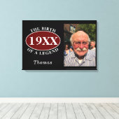 60誕生日写真テンプレート伝説の誕生 キャンバスプリント (インサイチュ (ウッドフロア))