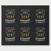 60誕生日名前を追加生まれ1961伝説的 ラッピングペーパー (フラット)