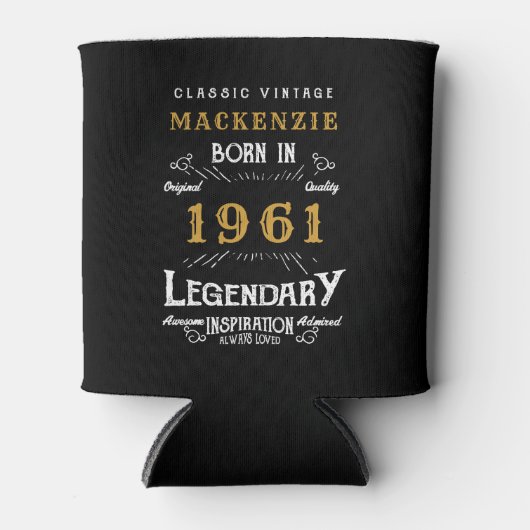 60誕生日名前を追加生まれ1961伝説的 缶クーラー (正面)