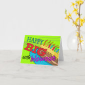 60誕生日吹き出しカスタム前面 カード (黄色い花)