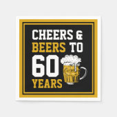 60誕生日応援&ビール60年 スタンダードカクテルナプキン (正面)