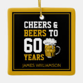 60誕生日応援&ビール60年 セラミックオーナメント (正面)