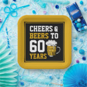 60誕生日応援&ビール60年 ペーパープレート (パーティー)