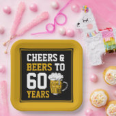 60誕生日応援&ビール60年 ペーパープレート (パーティー)