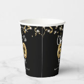 60誕生日応援～60年ブラック金ゴールド紙 紙コップ (右)