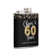 60誕生日応援~60年ブラック金ゴールド フラスク (右)