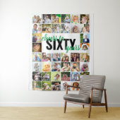 60誕生日応援~60年40写真コラージュ タペストリー (インサイチュ)