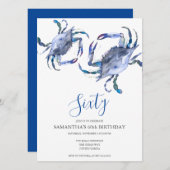 60誕生日招待状カニ煮沸 招待状 (正面/裏面)