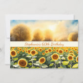 60誕生日招待状カード – ひまわりテーマ 招待状 (正面)