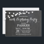 60誕生日招待状シャルボード 招待状<br><div class="desc">60番目の誕生日招待状とストリングライトChalkboard背景。第15回16回18回21回30回40回50回70回80回90回100回，任意の年齢。さらにカスタマイクリックズを行う場合はカスタマイズ、「IT」ボタンをクリックし、このテンプレートを変更するために当社のデザインツールを使用する。</div>