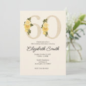 60誕生日招待状テンプレートフローラ 招待状 (スタンド正面)