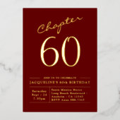 60誕生日招待状ブルゴーニュ金箔 箔招待状 (正面)