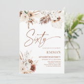 60誕生日招待状ボホパンパス 招待状 (スタンド正面)