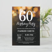 60誕生日招待状金ゴールドグリッター 招待状 (スタンド正面)