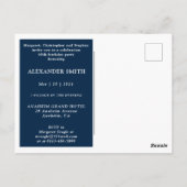 60誕生日招待状60フォトダークブルー ポストカード (裏面)