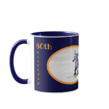 60誕生日文字写真テンプレートブルーオレンジおもしろい