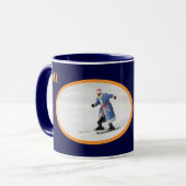 60誕生日文字写真テンプレートブルーオレンジおもしろい マグカップ (正面左)