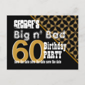 60誕生日日付パターンの対角線V04Aを保存 案内ポストカード (正面)