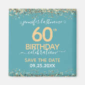 60誕生日日付磁石を保存 マグネット (正面)