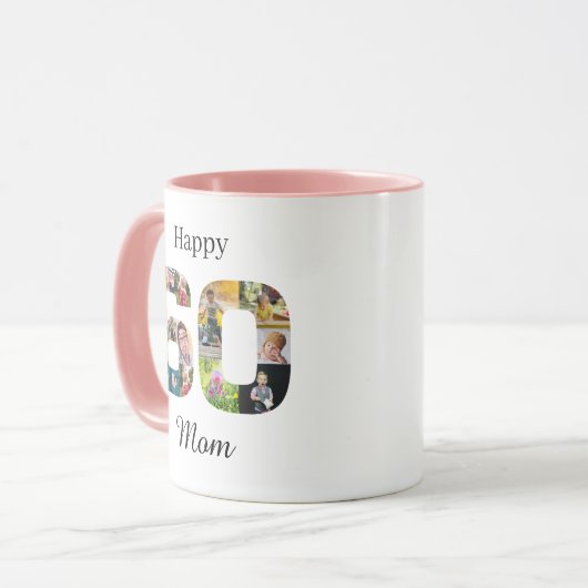 60誕生日母イパーソナライズされたンスタグラム マグカップ (正面左)